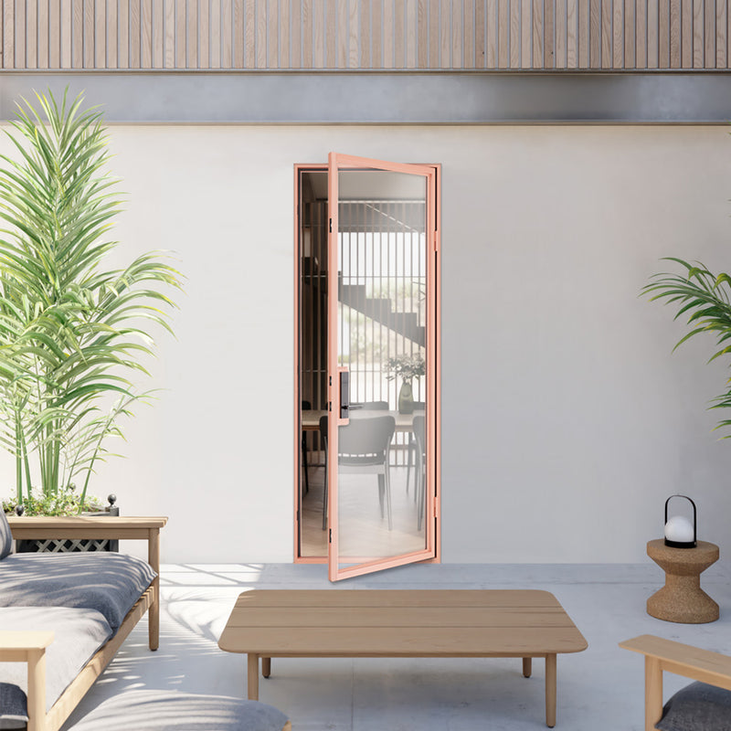 contemporary black door with minimalist frame and grids