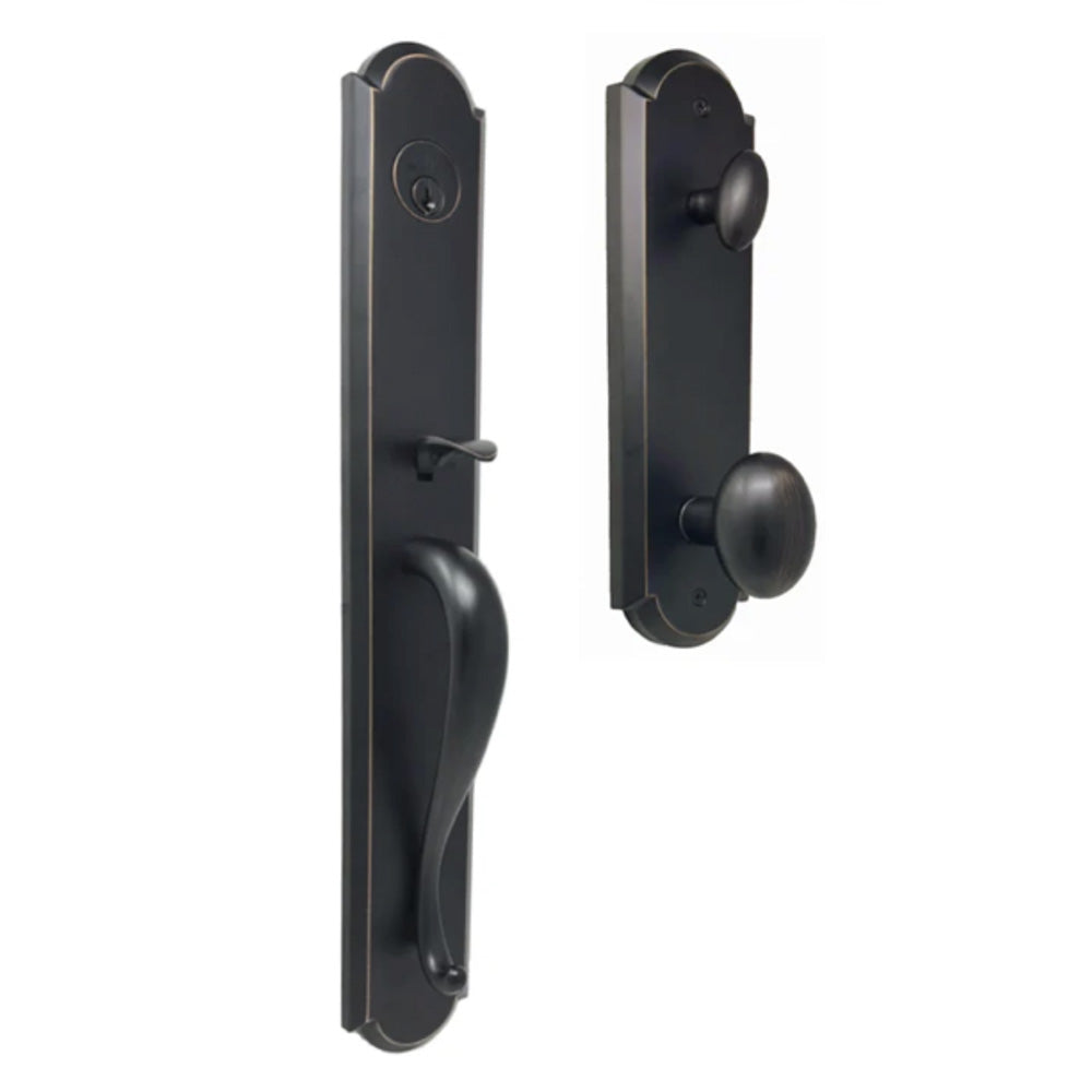 Philbrook classic door handle from Weslock in Oil Rubbed Bronze