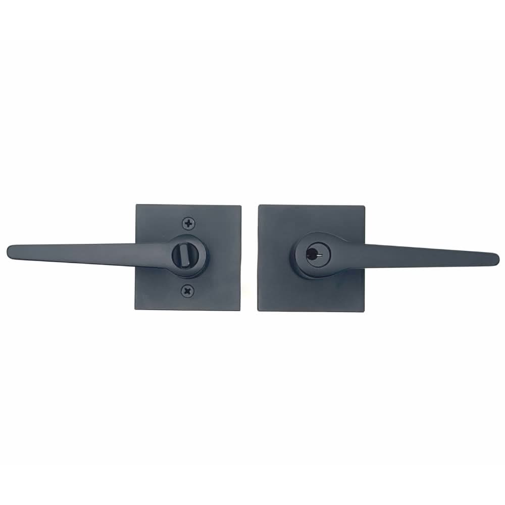 PINKYS key-in lever with thumb turn in matte black finish.