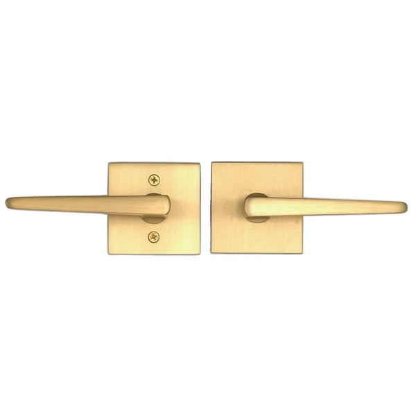 PINKYS passage lever with modern style for interior metal door in brass.
