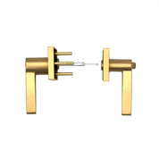 PINKYS key-in lever with interior thumb turn for steel door in brass.