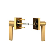 PINKYS key-in lever in brass with built in keyed cylinder for iron door.