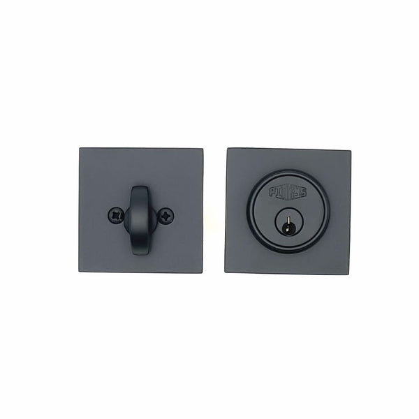 PINKYS deadbolt in black with kw1 keyway for iron door.