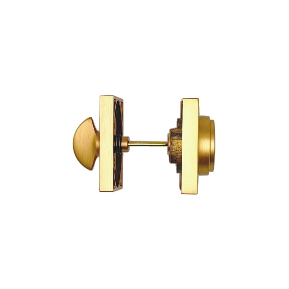 PINKYS deadbolt with thumb turn and keyed cylinder in brass finish.
