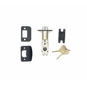 PINKYS key-in lever with interior thumb turn in matte black finish.