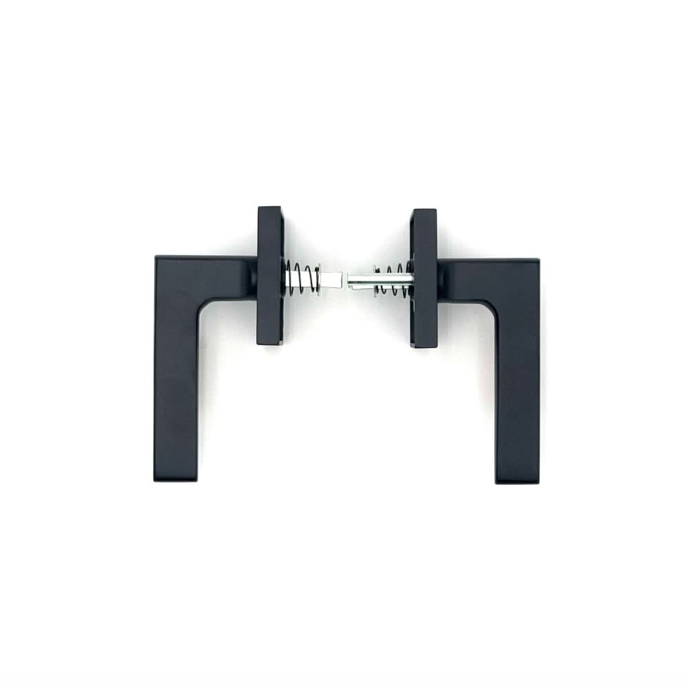 PINKYS passage lever in black finish with modern style for interior metal door.
