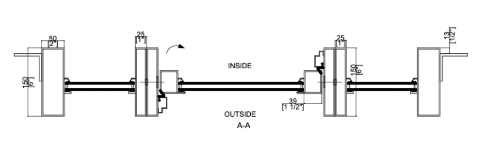 Cut sheet of in-swing steel pivot doors with side windows from top
