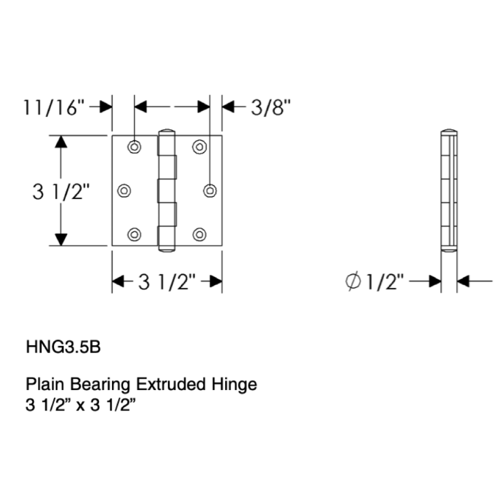 3 1/2" hinge measurements