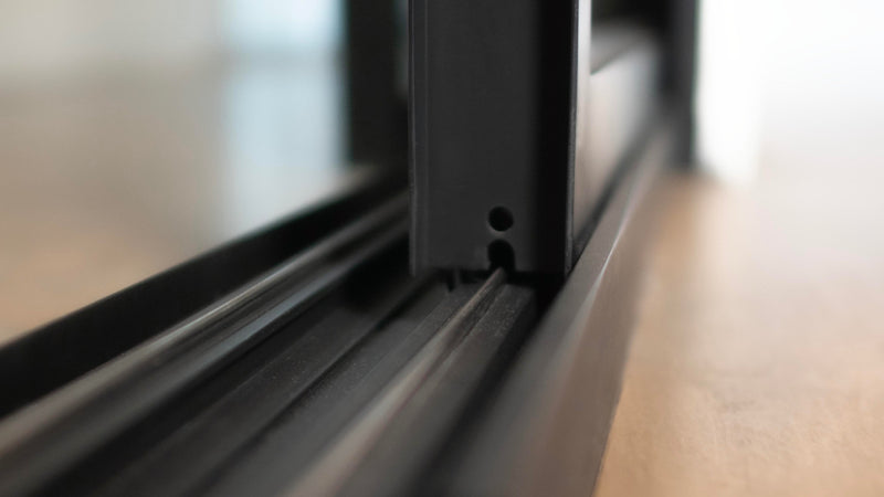 Exterior Pocket Slider Track Closeup