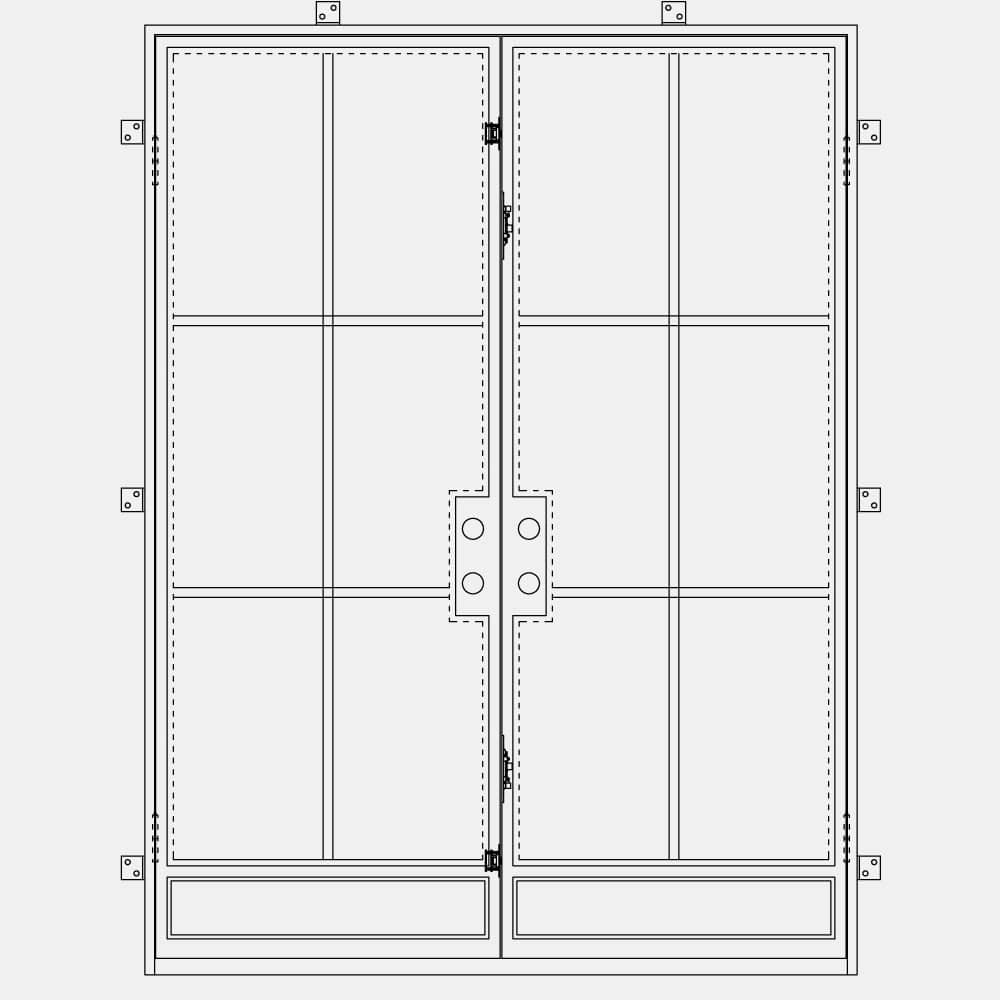 PINKYS Air 7 Black Double Flat Steel Door