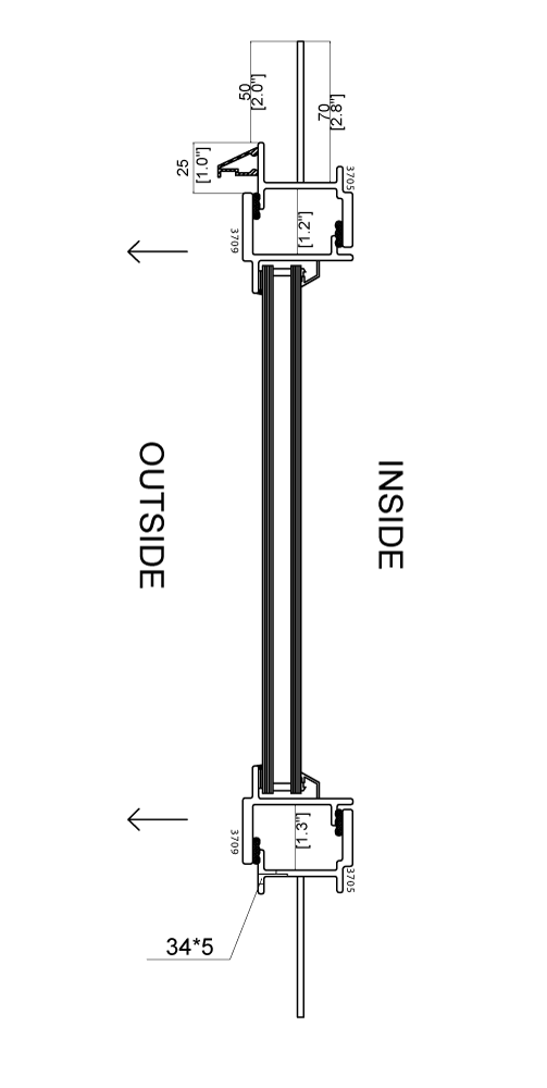 Push Out Window Cut Sheet side view