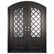 Queensway double arch steel front doors with curved architectural design