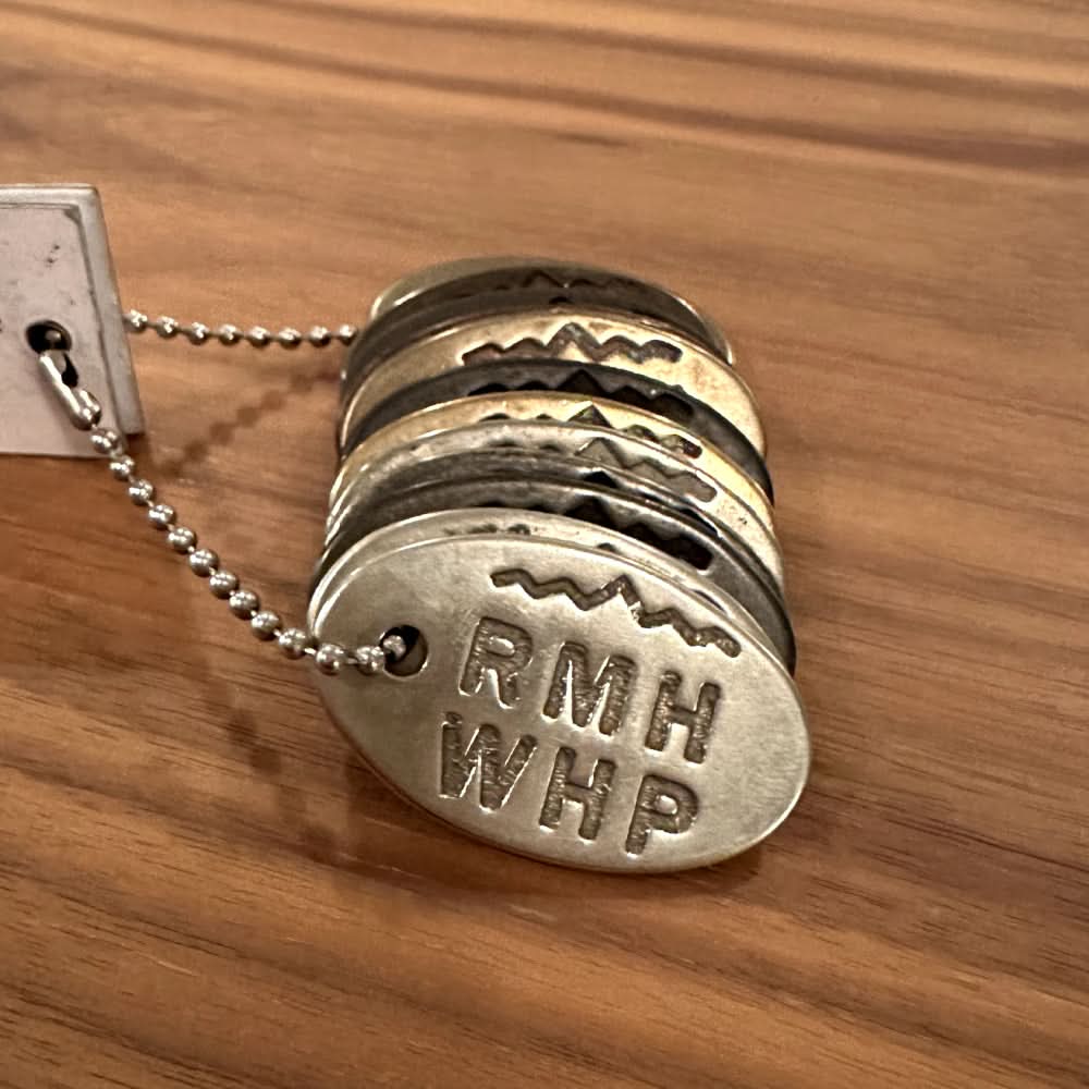 Rocky mountain hardware finish sample key ring.