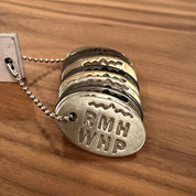 Rocky mountain hardware finish sample key ring.