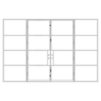 Custom Air 4 double flat door with sidelights, NFRC-Rated cold rolled galvanized steel clearance