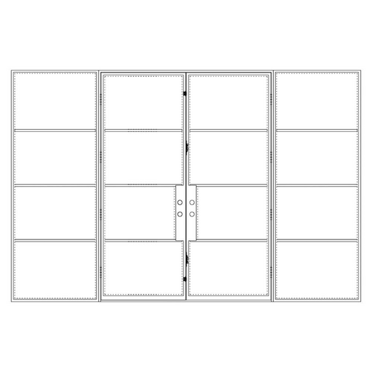 Custom Air 4 double flat door with sidelights, NFRC-Rated cold rolled galvanized steel clearance