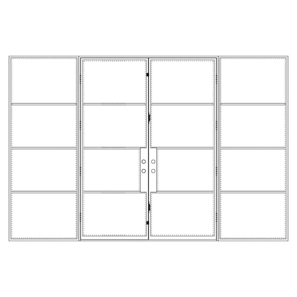 Custom Air 4 double flat door with sidelights, NFRC-Rated cold rolled galvanized steel clearance