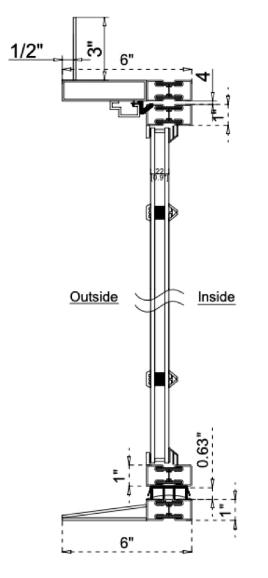 Side View Cut Sheet of Steel Double Door with Thermal Break In Swing