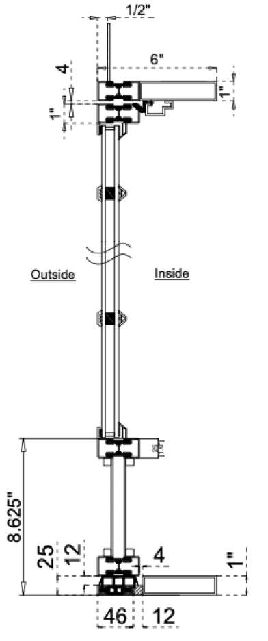 Side View Cut Sheet of Steel Double Door with Thermal Break Out Swing