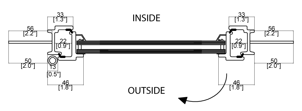 Single Casement Window Cut Sheet Top View