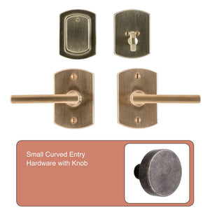 Small Curved Entry Hardware with Knob | Made to Order