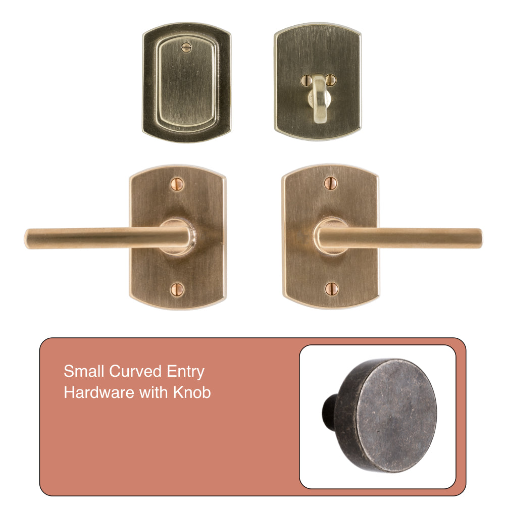 Small Curved Entry Rocky Mountain Hardware with Knob