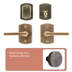 Small Curved Entry Rocky Mountain Hardware with Knob