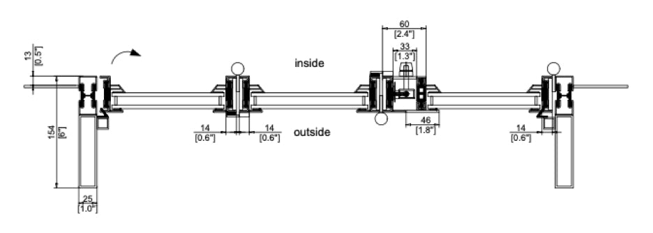 Steel Bi-Fold Door with Thermal Break (Inswing) Cut Sheet Top View