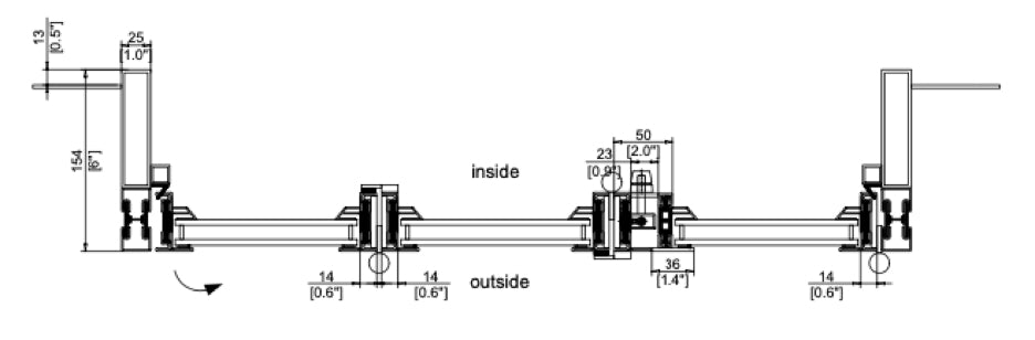 Steel Bi-Fold Door with Thermal Break (Outswing) Cut Sheet Top View