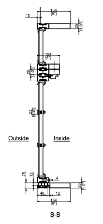 Steel Double Door with Thermal Break and Top Window (Outswing) Cut Sheet