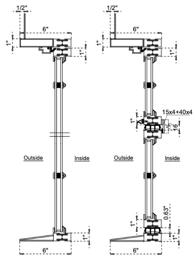 Steel Dutch Double Door with Thermal Break and One Side Window (Inswing) Cut Sheet 