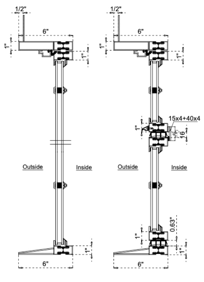 Steel Dutch Single Door with Thermal Break and One Side Window (Inswing) Cut Sheet