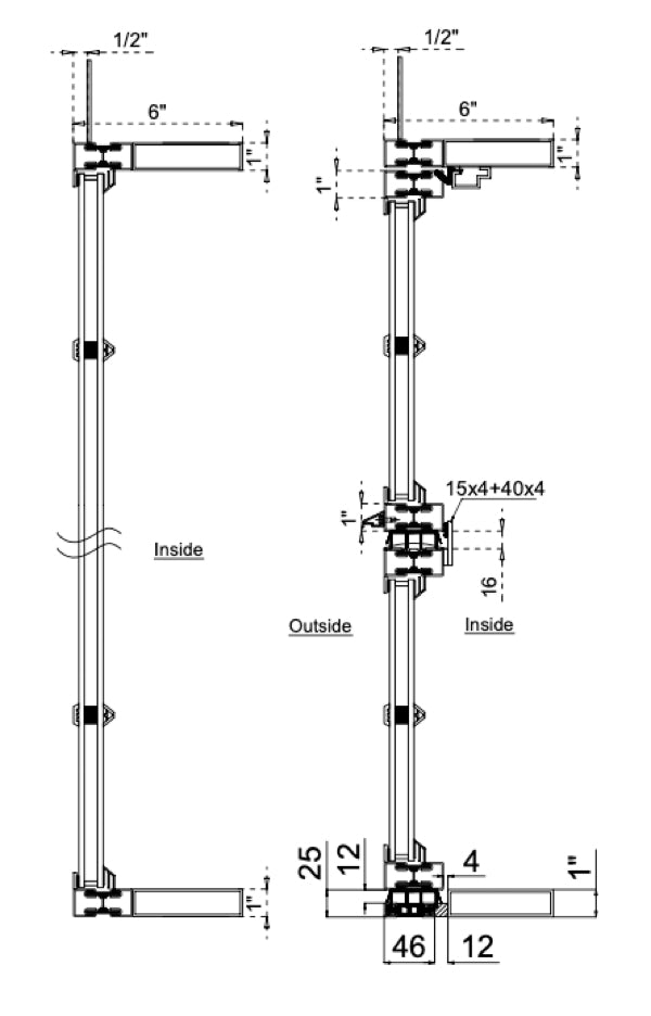 Steel Dutch Single Door with Thermal Break and One Side Window (Outswing) Cut Sheet