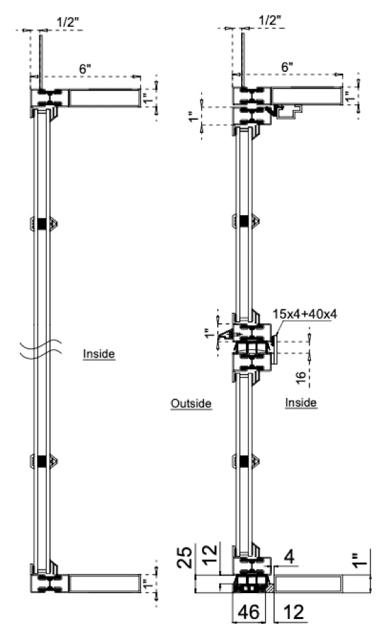 Steel Dutch Single Door with Thermal Break and Side Windows (Outswing) Cut Sheet