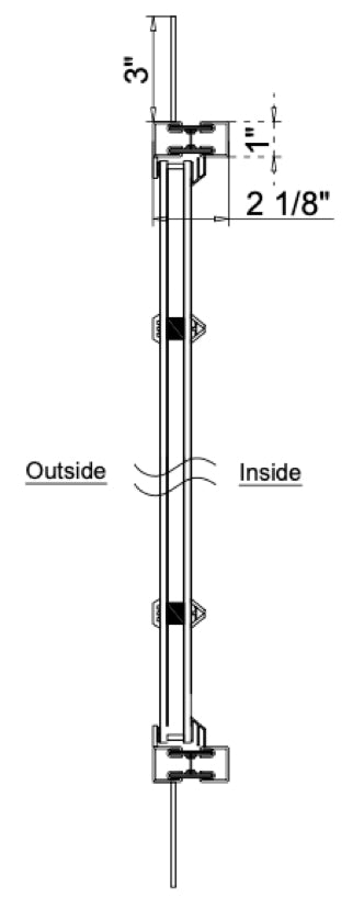 Steel Fixed Window with Thermal Break Cut Sheet Side view