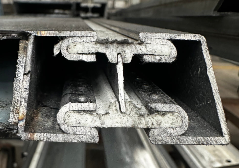 Closeup of thermally broken jamb