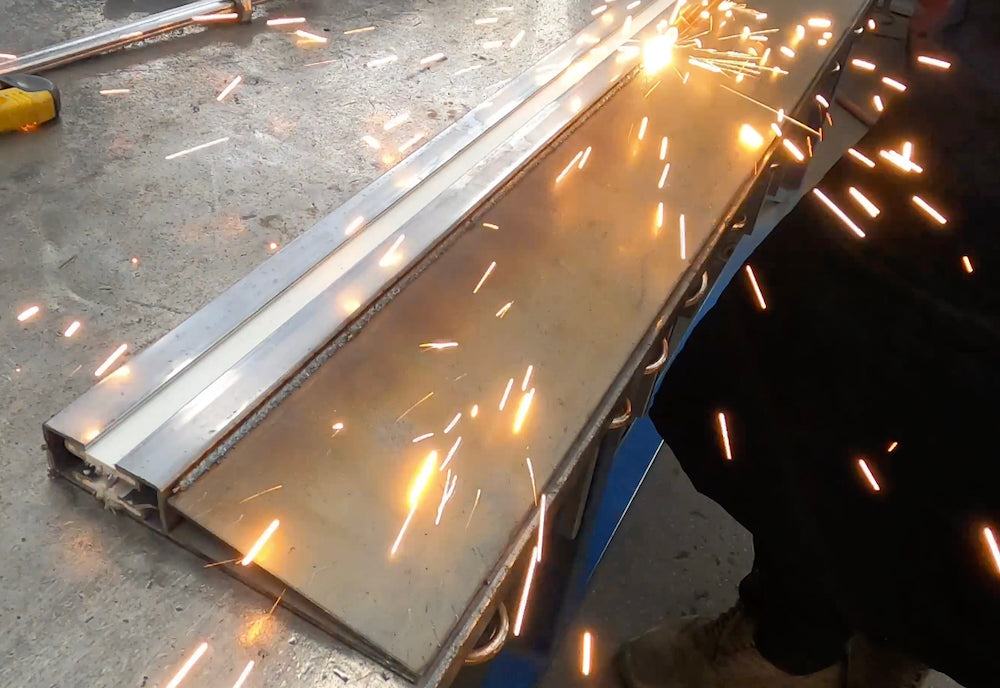 Photo of thermally broken threshold being made