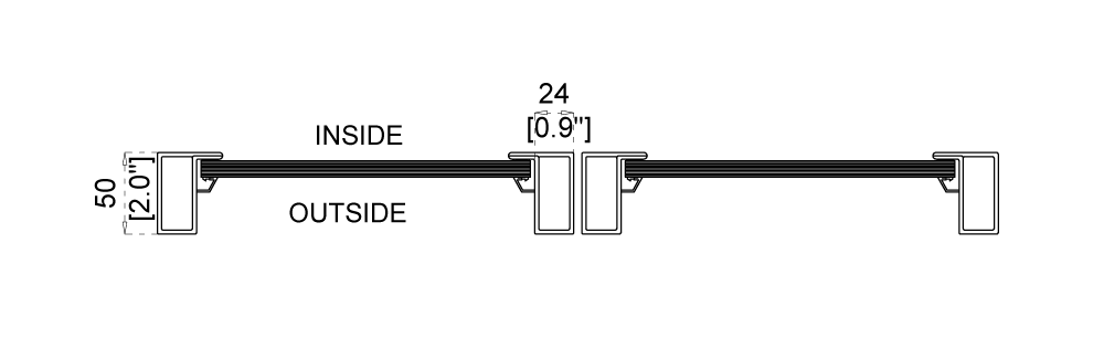 Interior Double Top Track Sliding Door Cut Sheet from Top