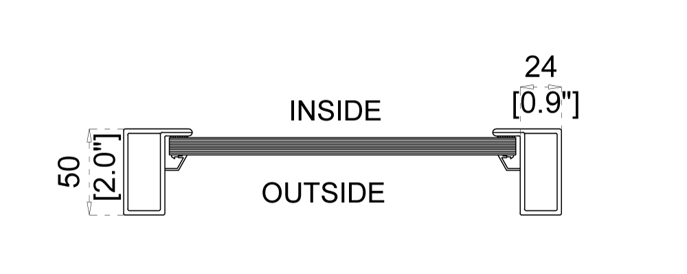 Interior Single Top Track Sliding Door Cut Sheet from Top