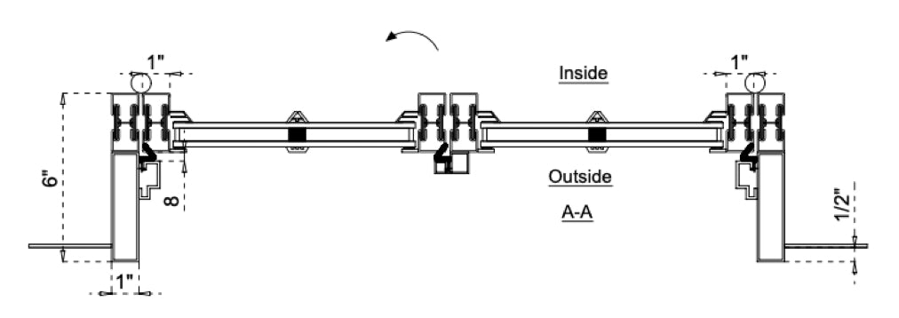 Top View Cut Sheet of Steel Double Door with Thermal Break In Swing
