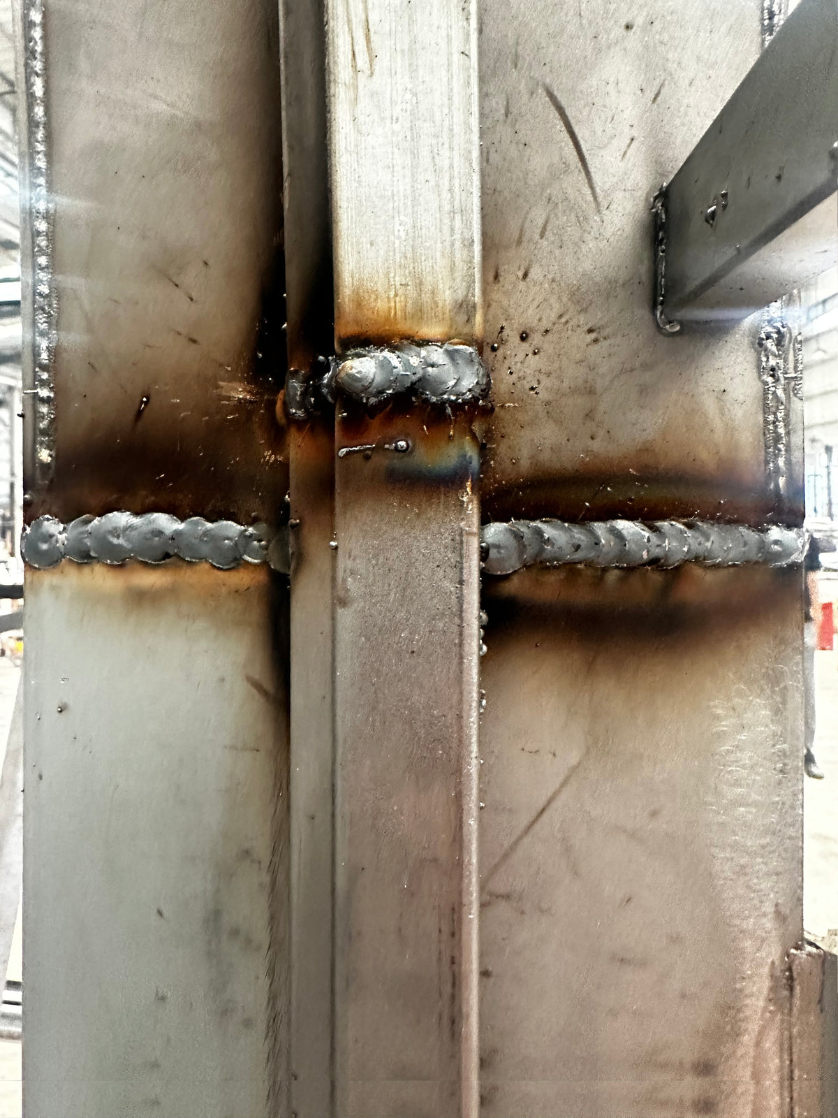 Macro Shot of Steel Door Weld