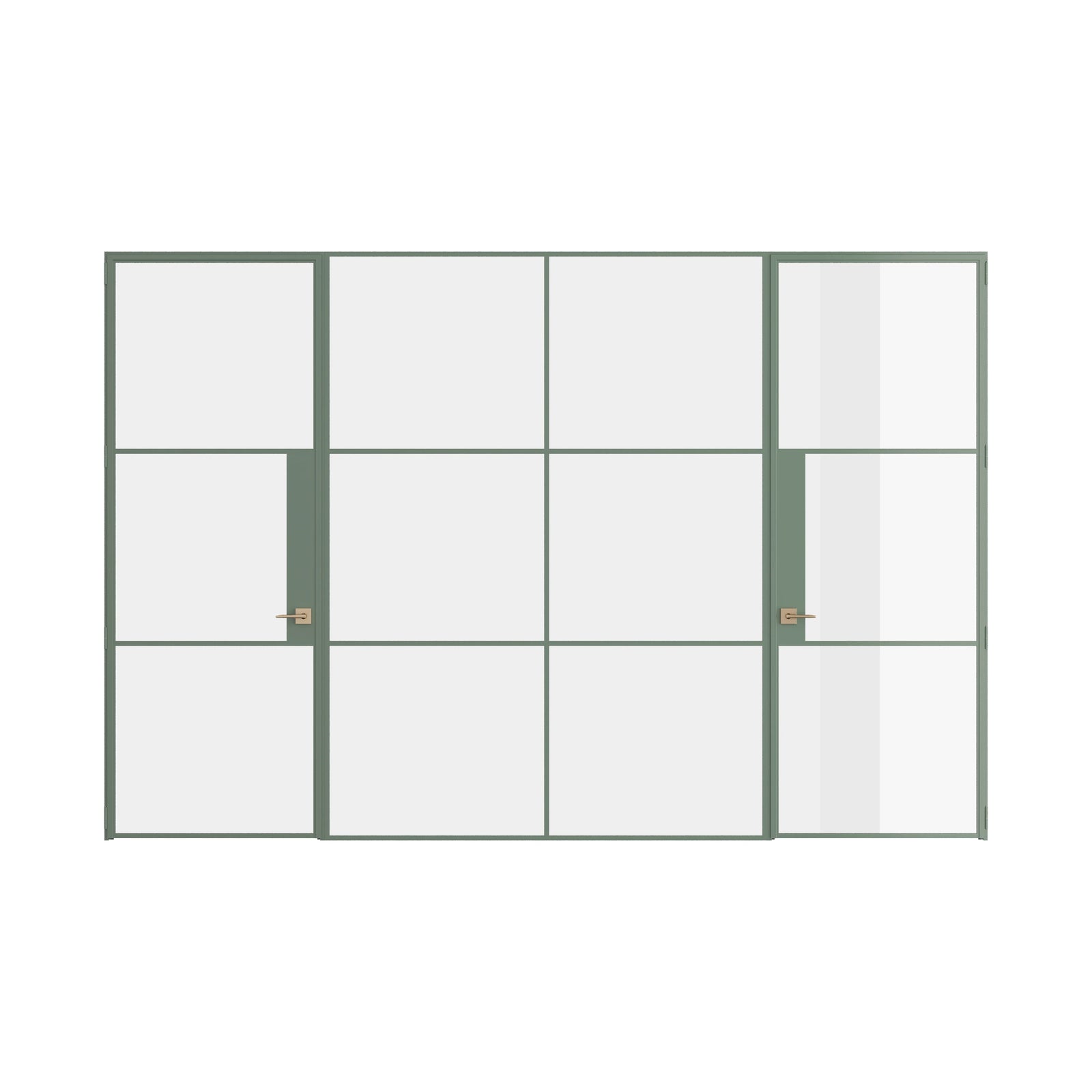 Pinkys Air 4 interior steel door, dual single, with a fixed middle panel, closed