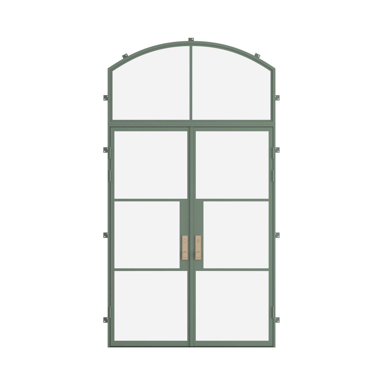 Pinkys Air 4 steel door, double, flat, with an arch top window, closed