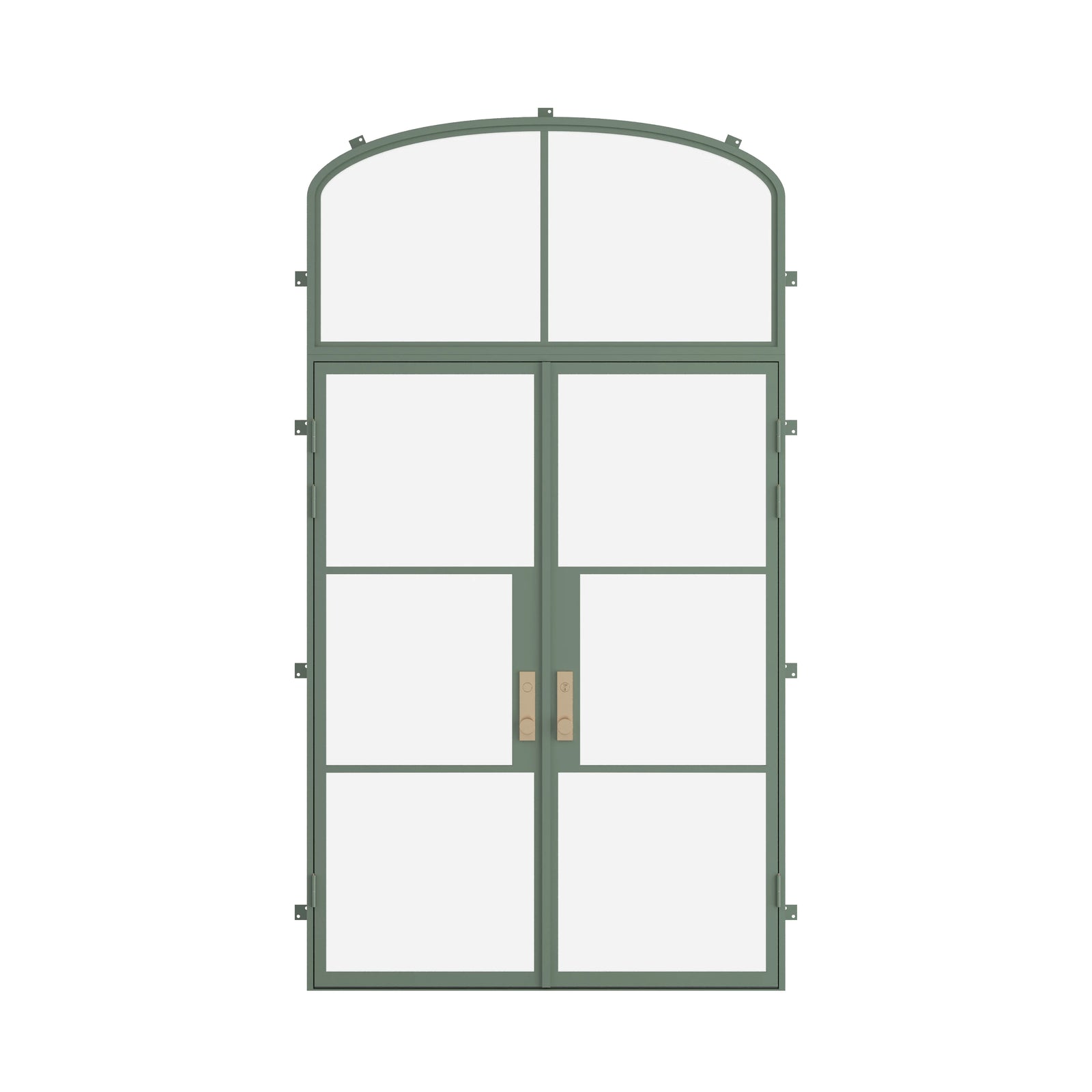 Pinkys Air 4 steel door, double, flat, with a mini-arch top window, closed