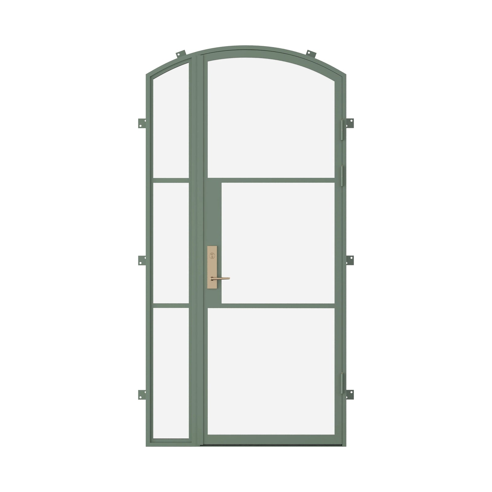 Pinkys Air 4 steel door, single, arch, with a right side window, closed