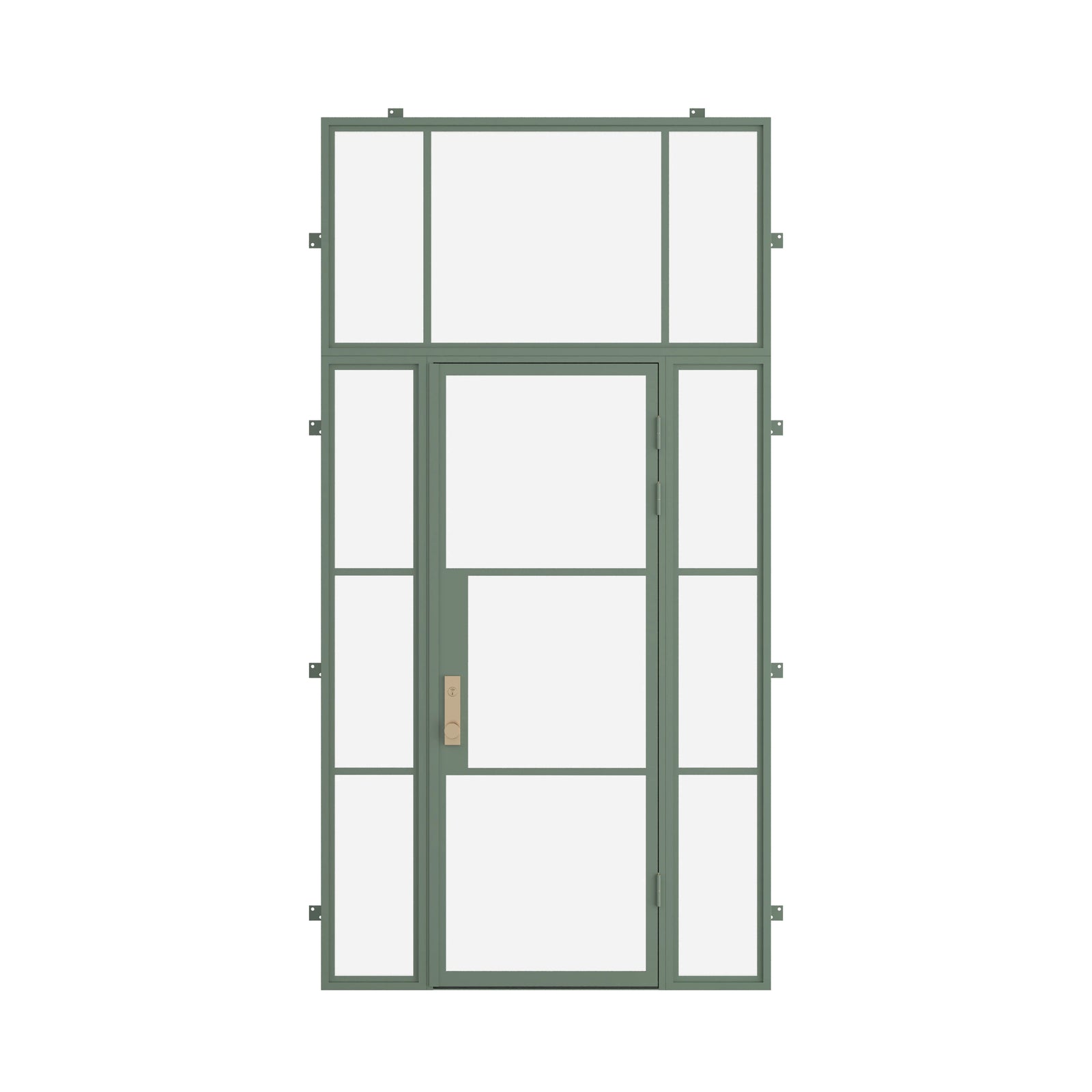 Pinkys Air 4 steel door, single, flat, with side windows, with a flat top window, closed