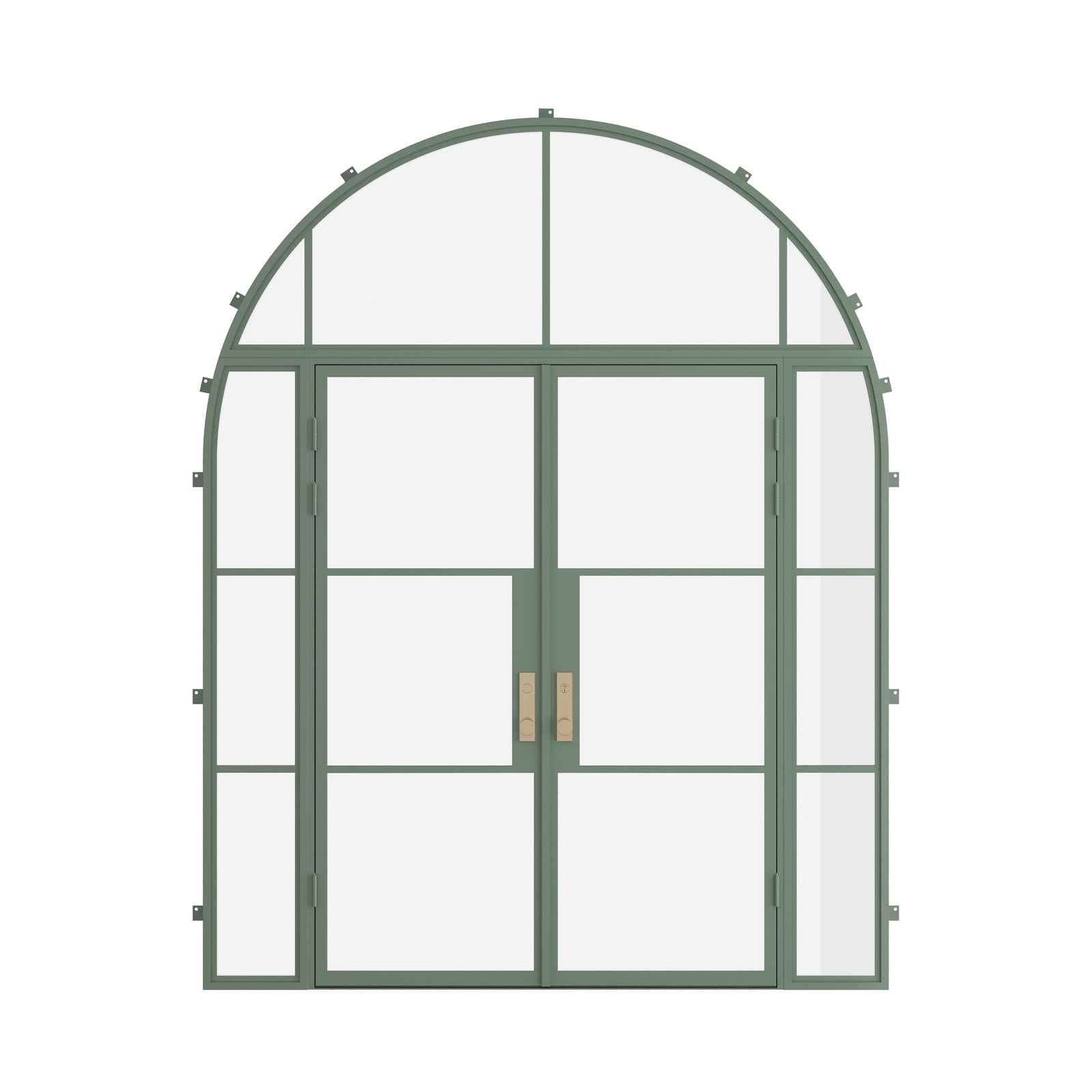 Pinkys Air 4 steel door, double, flat, with side windows, with a full-arch top window, closed