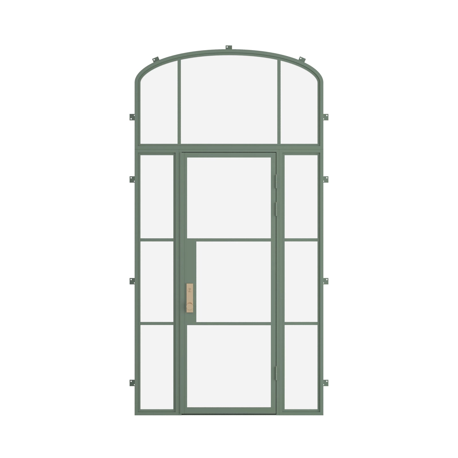 Pinkys Air 4 steel door, single, flat, with side windows, with a mini-arch top window, closed