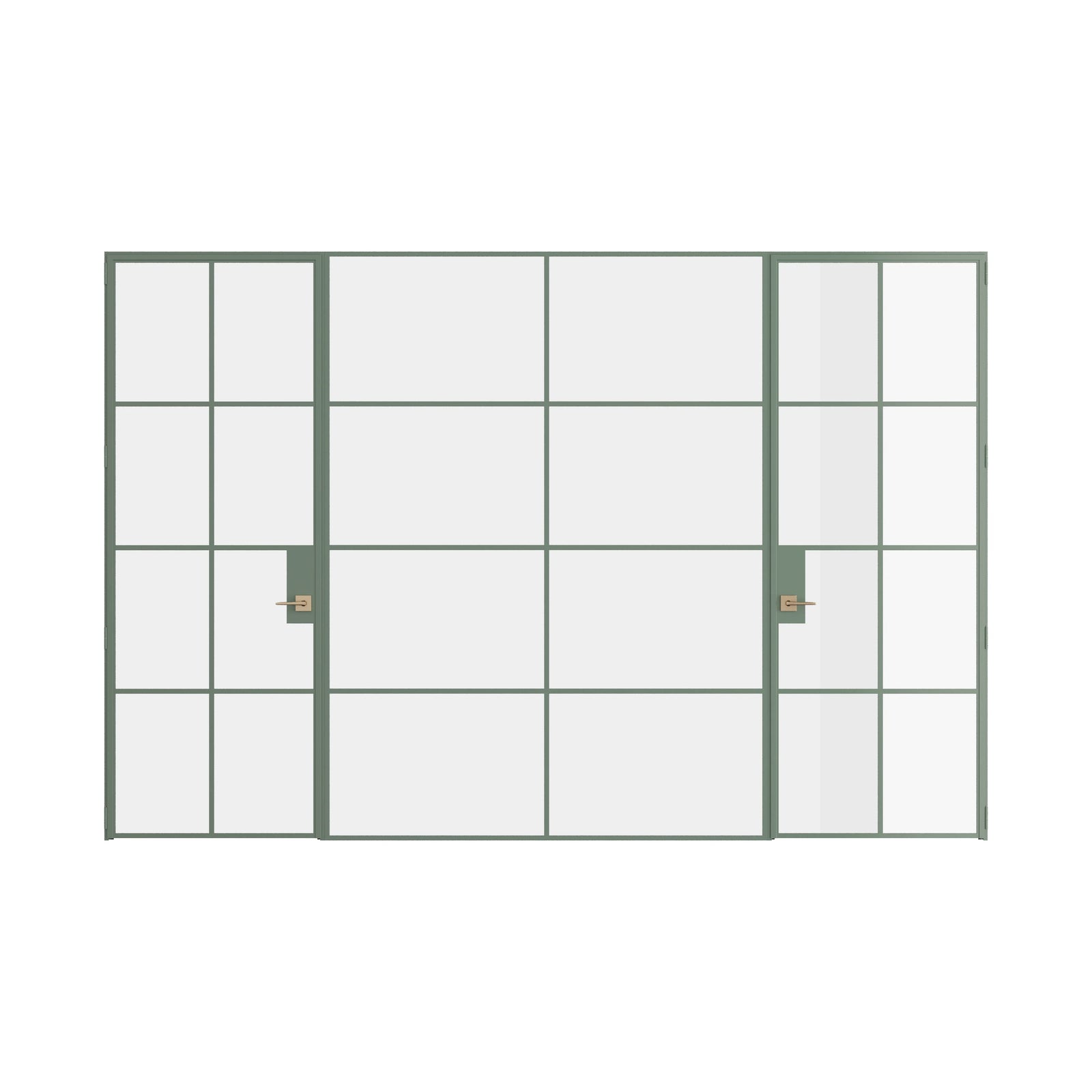 Pinkys Air 5 interior steel door, dual single, with a fixed middle panel, closed