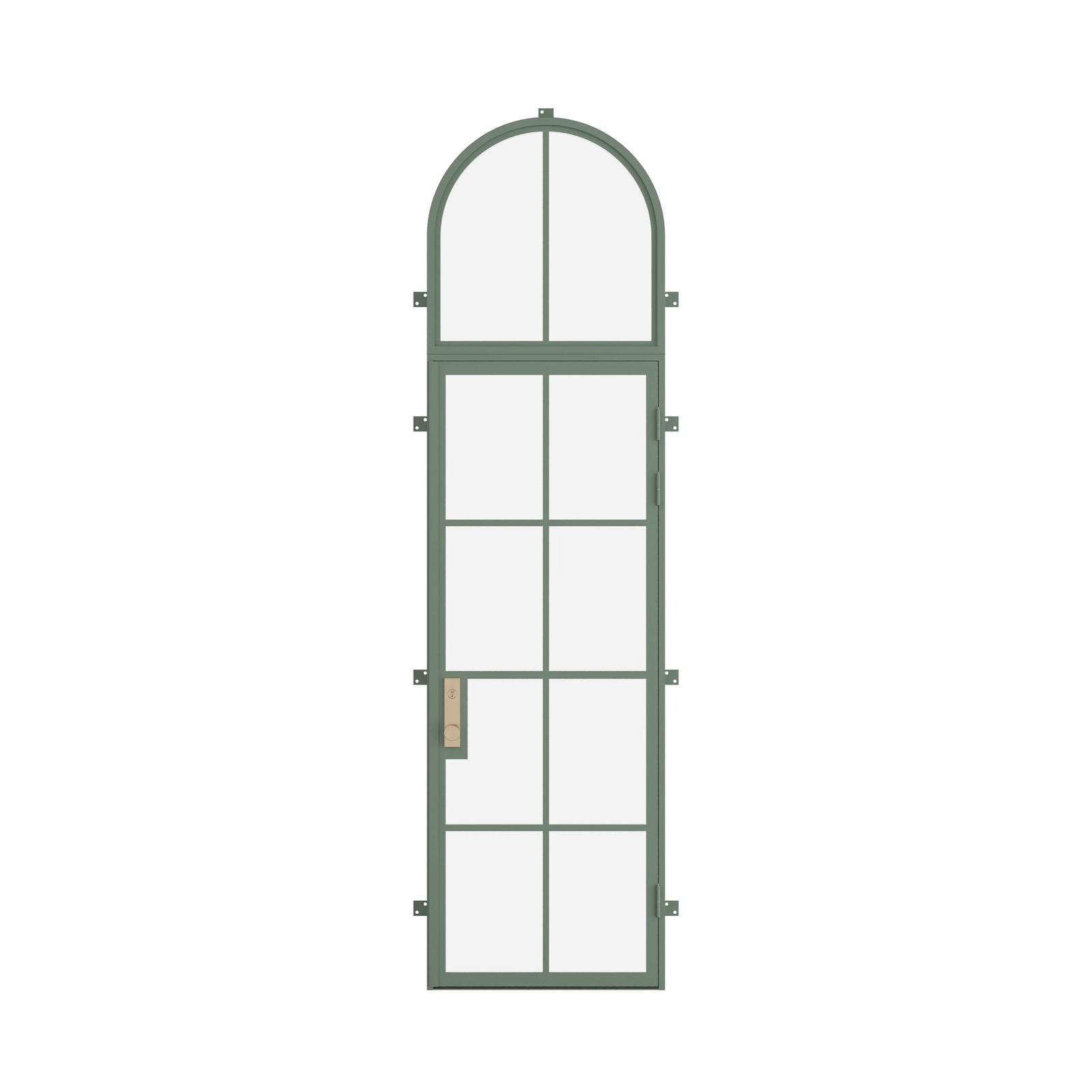 Pinkys Air 5 steel door, single, flat, with a full-arch top window, closed